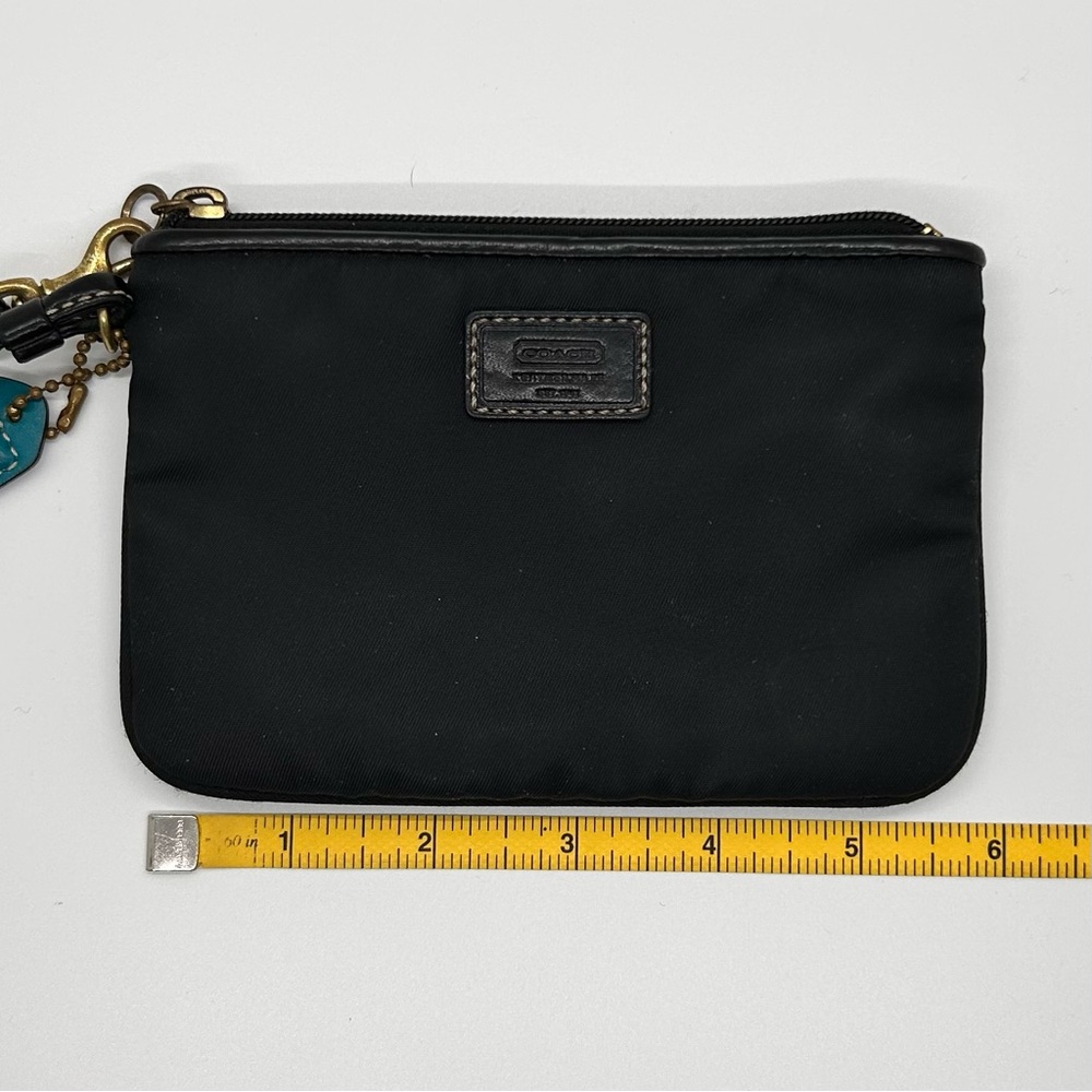 Coach Black Wristlet Nylon Leather Trim - Picture 7 of 9